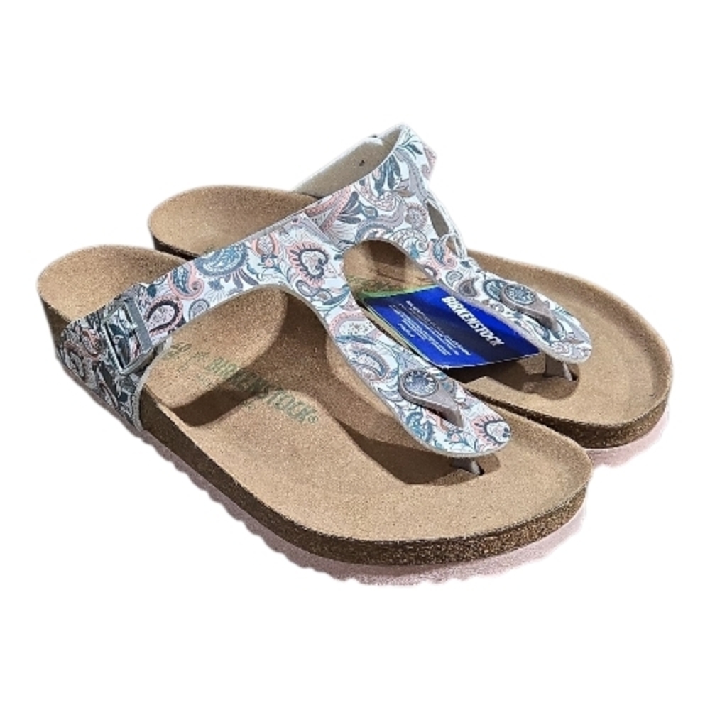 Birkenstock Gizeh Paisley Pattern (Vegan) Womens Paisley Light Rose Size 9
